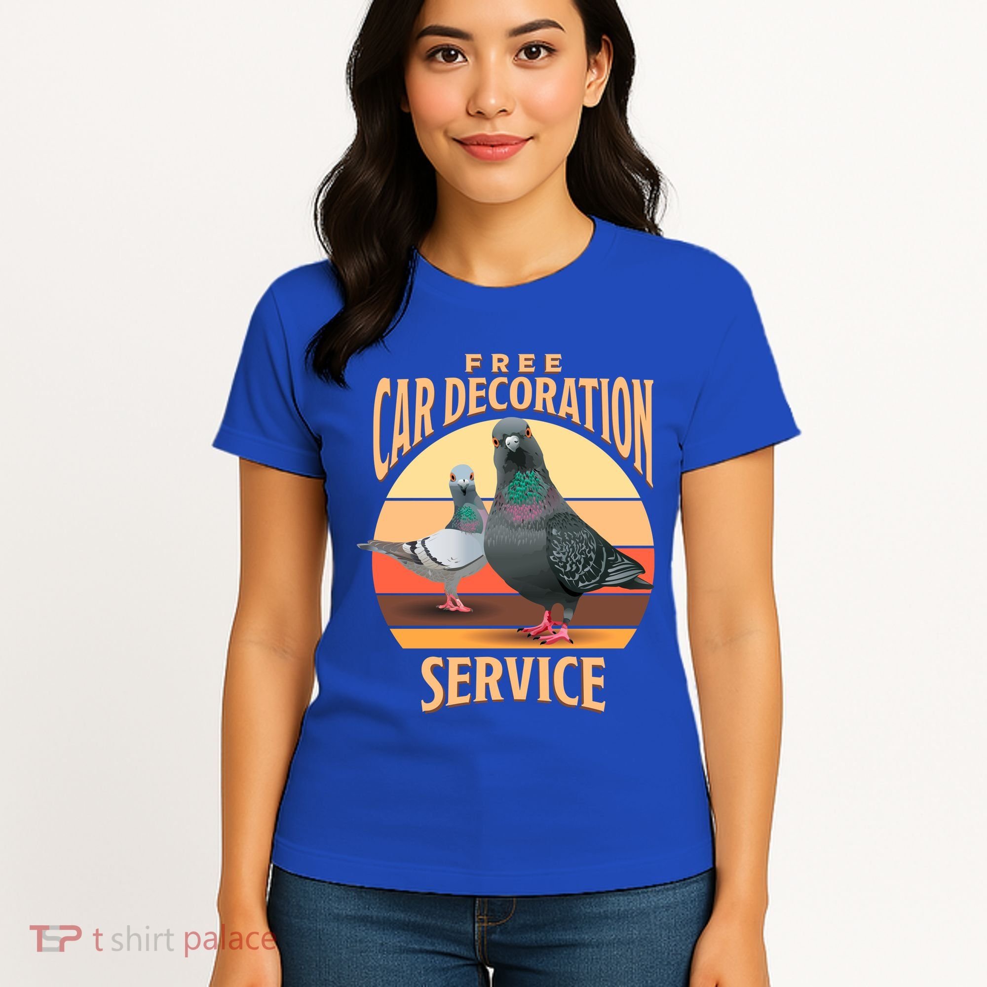 Funny Pigeon Car Decoration Service Women's T-Shirt