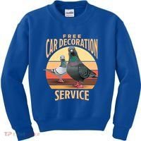 Funny Pigeon Car Decoration Service Kids Sweatshirt thumb 0