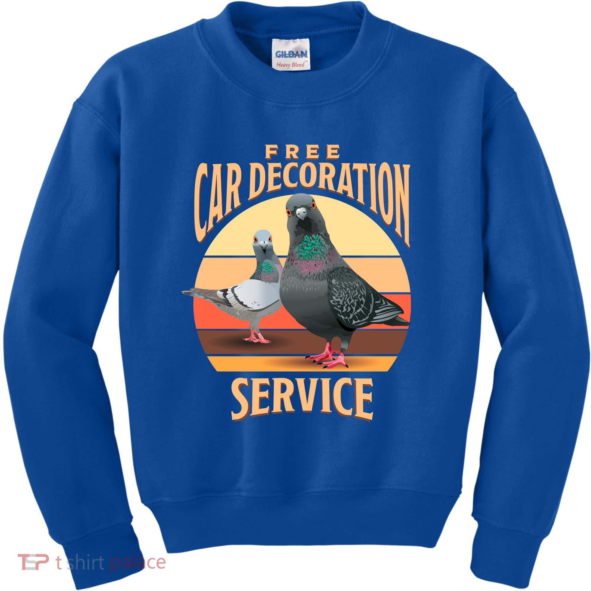 Funny Pigeon Car Decoration Service Kids Sweatshirt