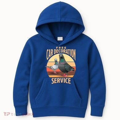 Funny Pigeon Car Decoration Service Kids Hoodie