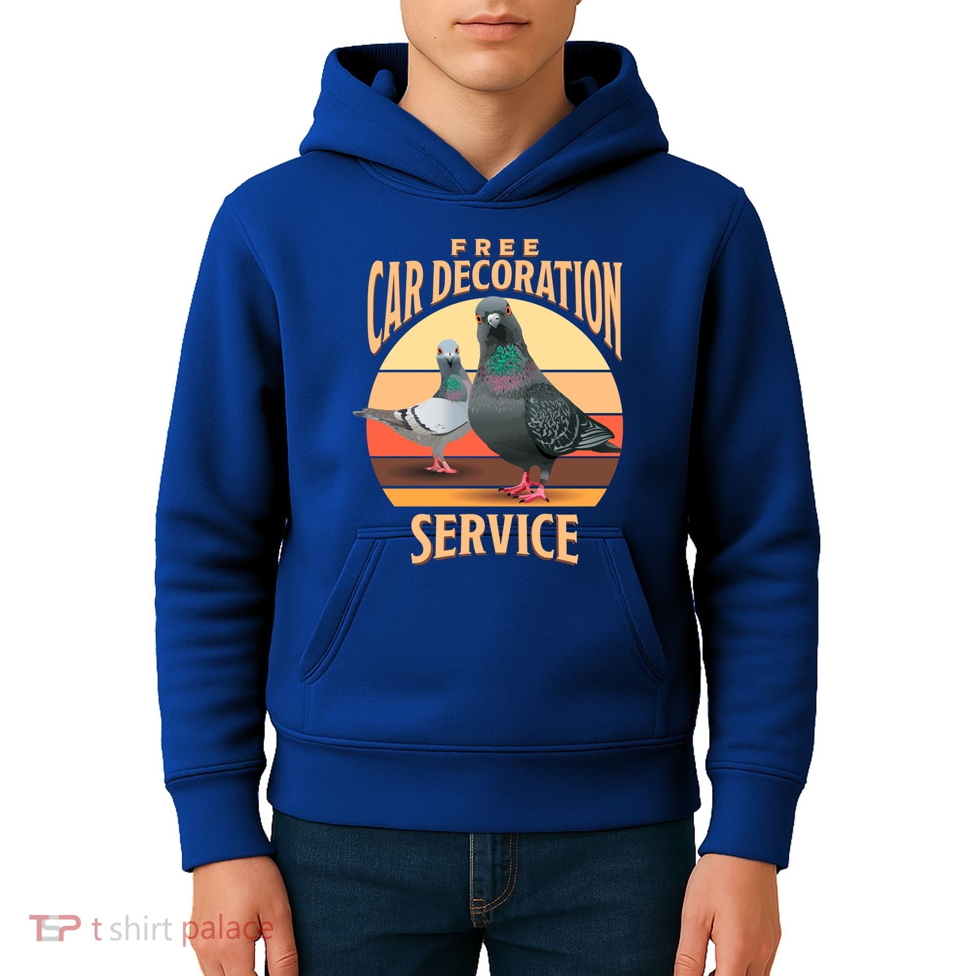 Funny Pigeon Car Decoration Service Kids Hoodie