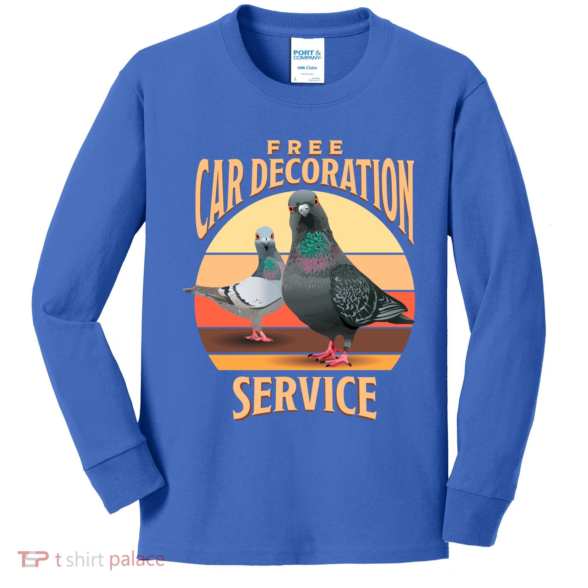 Funny Pigeon Car Decoration Service Kids Long Sleeve Shirt