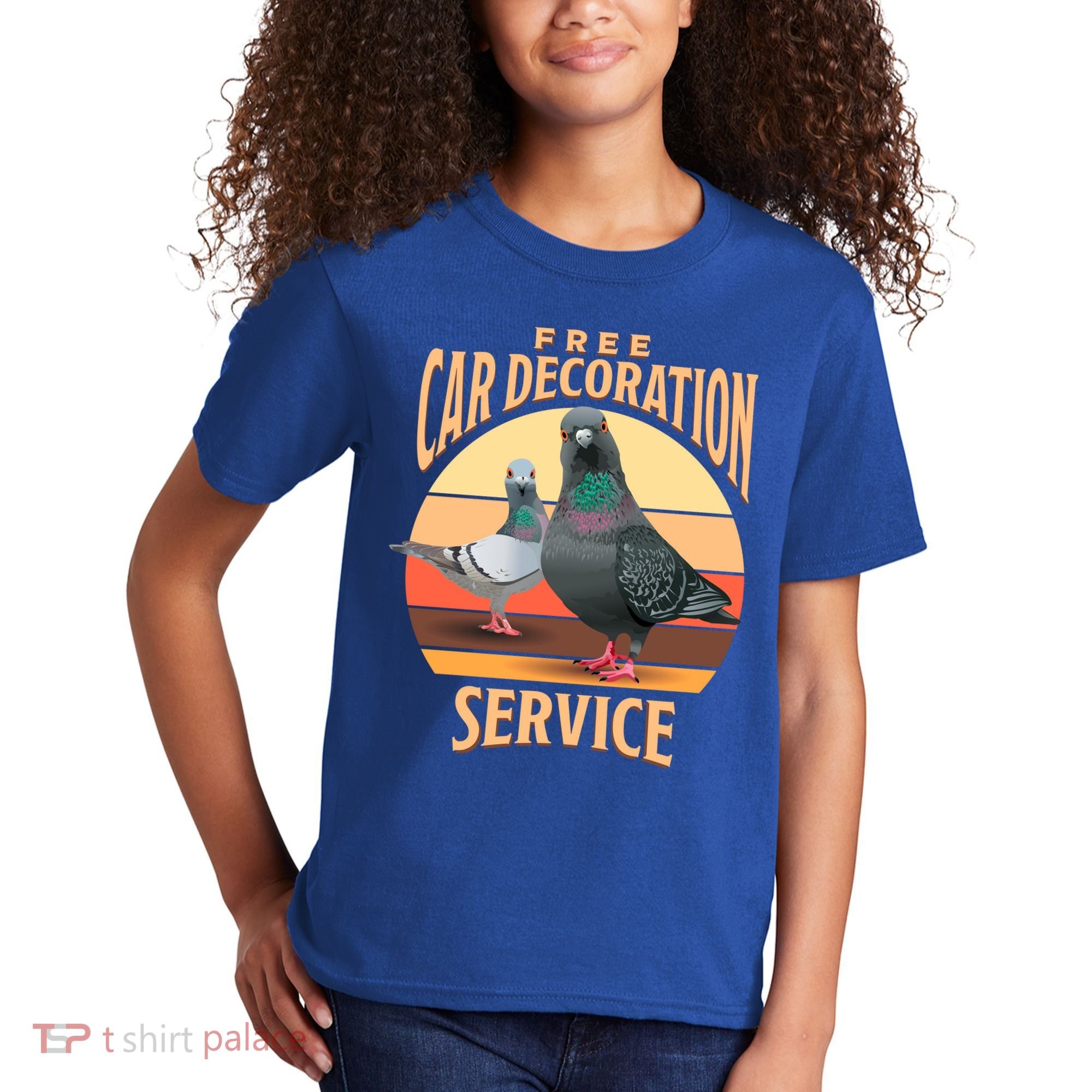 Funny Pigeon Car Decoration Service Kids T-Shirt