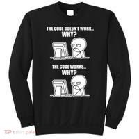 Funny Programmer Code Works Why Meme Tee Sweatshirt thumb 0