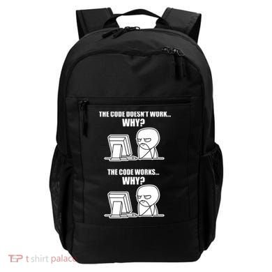 Funny Programmer Code Works Why Meme Tee Backpack