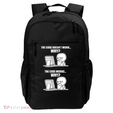 Funny Programmer Code Works Why Meme Tee Backpack