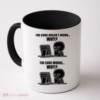 Funny Programmer Code Works Why Meme Tee Coffee Mug thumb 0
