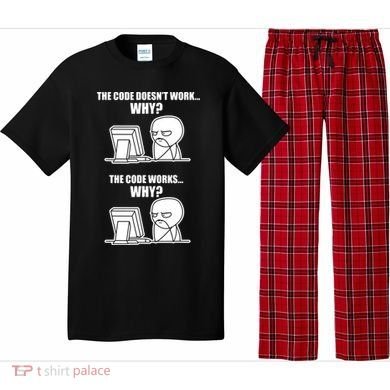 Funny Programmer Code Works Why Meme Tee Pajama Set