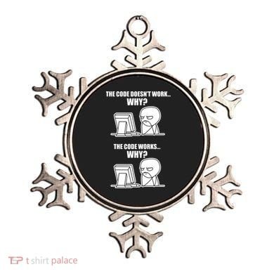 Funny Programmer Code Works Why Meme Tee Ornament