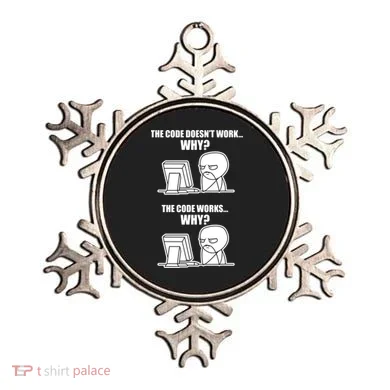 Funny Programmer Code Works Why Meme Tee Ornament