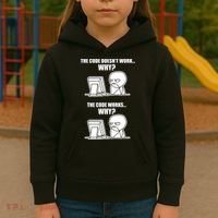 Funny Programmer Code Works Why Meme Tee Kids Hoodie thumb 3