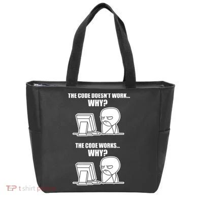 Funny Programmer Code Works Why Meme Tee Tote Bag