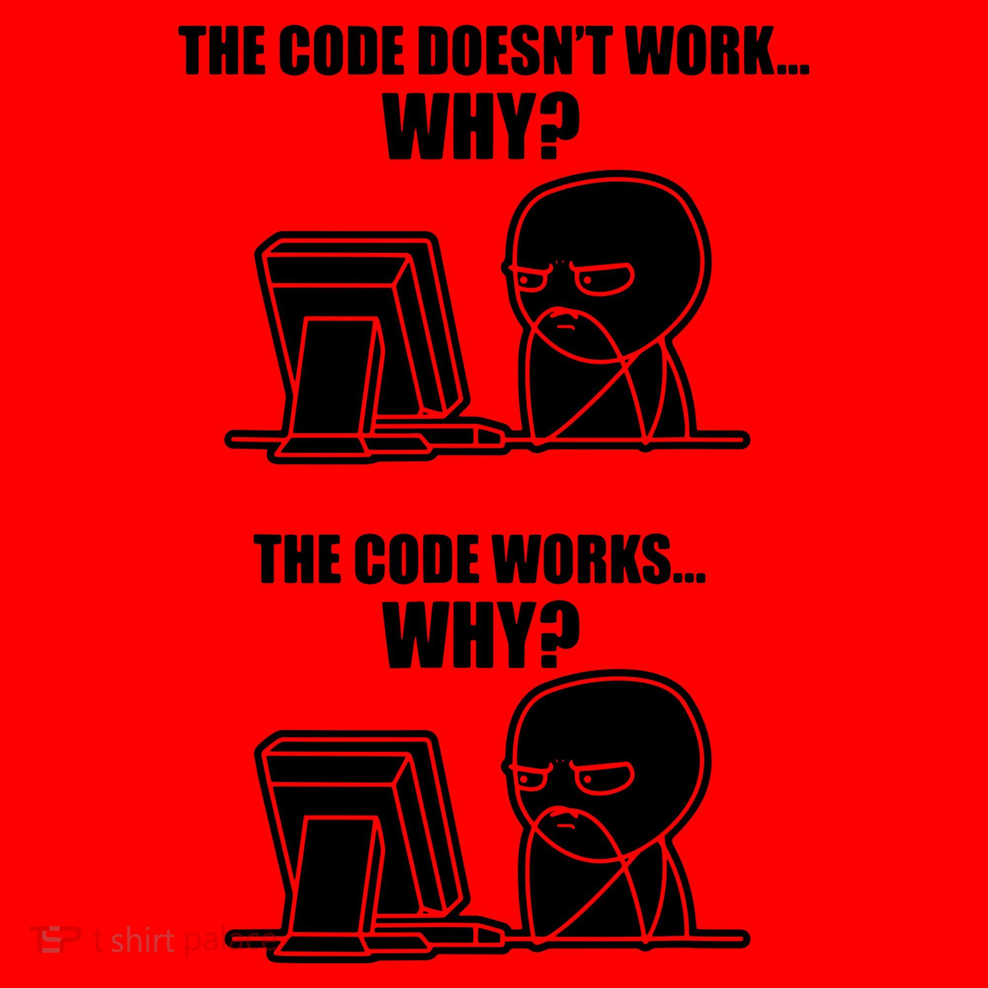 Funny Programmer Code Works Why Meme Tee Santa Hat