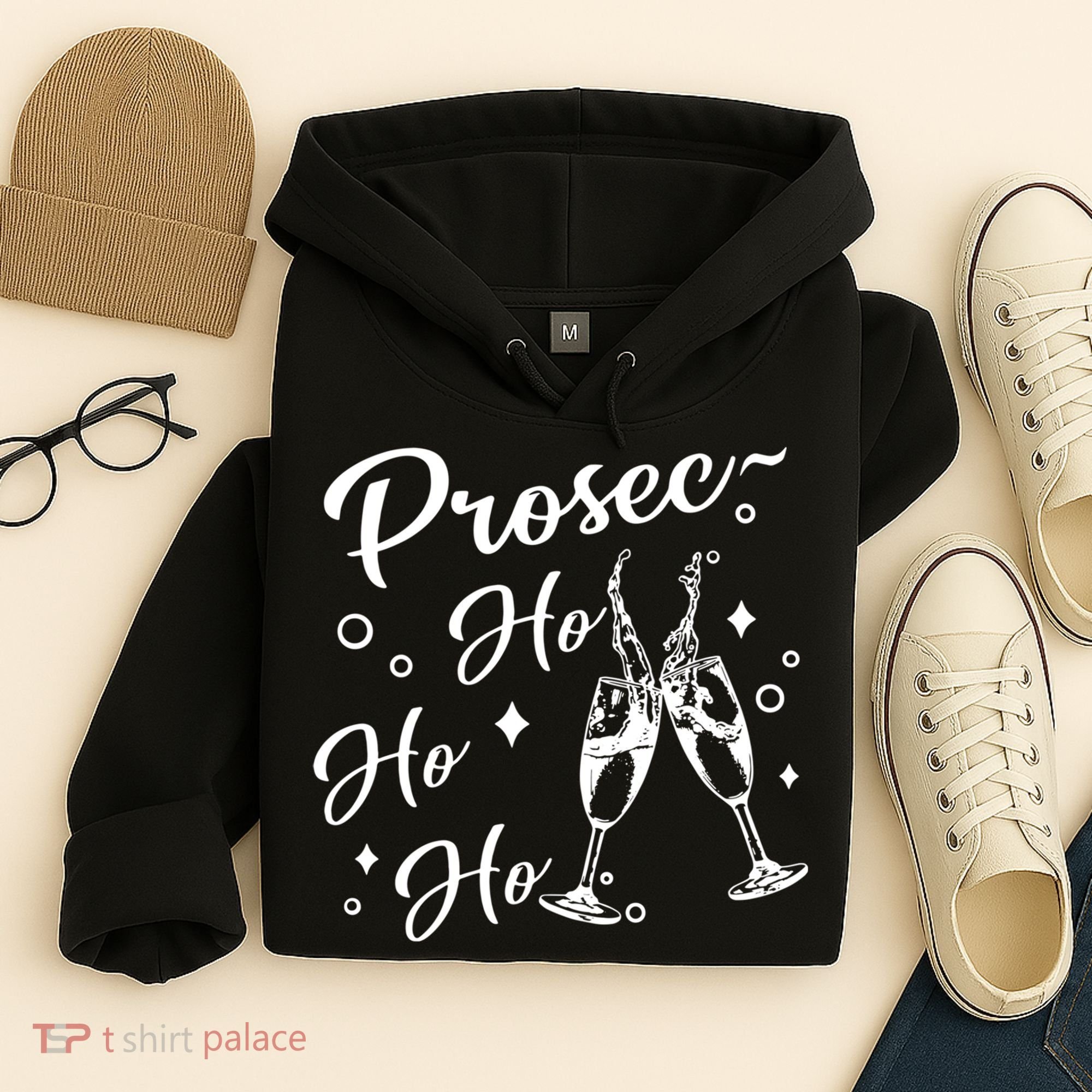 Funny Presecco Christmas Vacation Retro Prosec Ho Ho Ho Hoodie