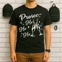 Funny Presecco Christmas Vacation Retro Prosec Ho Ho Ho T-Shirt thumb 6