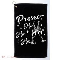Funny Presecco Christmas Vacation Retro Prosec Ho Ho Ho Golf Towel thumb 0