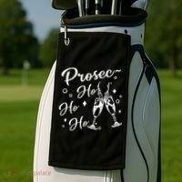 Funny Presecco Christmas Vacation Retro Prosec Ho Ho Ho Golf Towel thumb 2