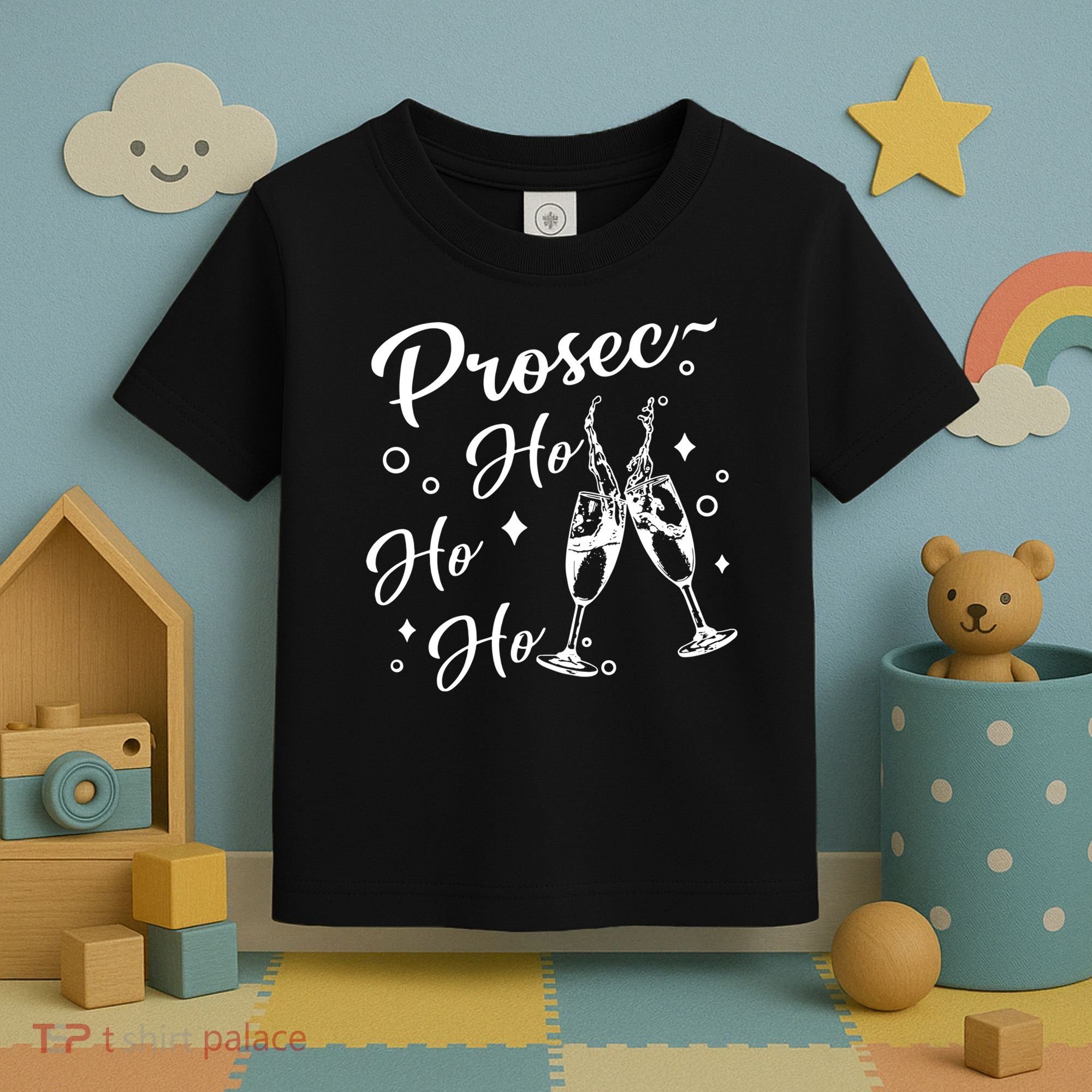 Funny Presecco Christmas Vacation Retro Prosec Ho Ho Ho Toddler T-Shirt