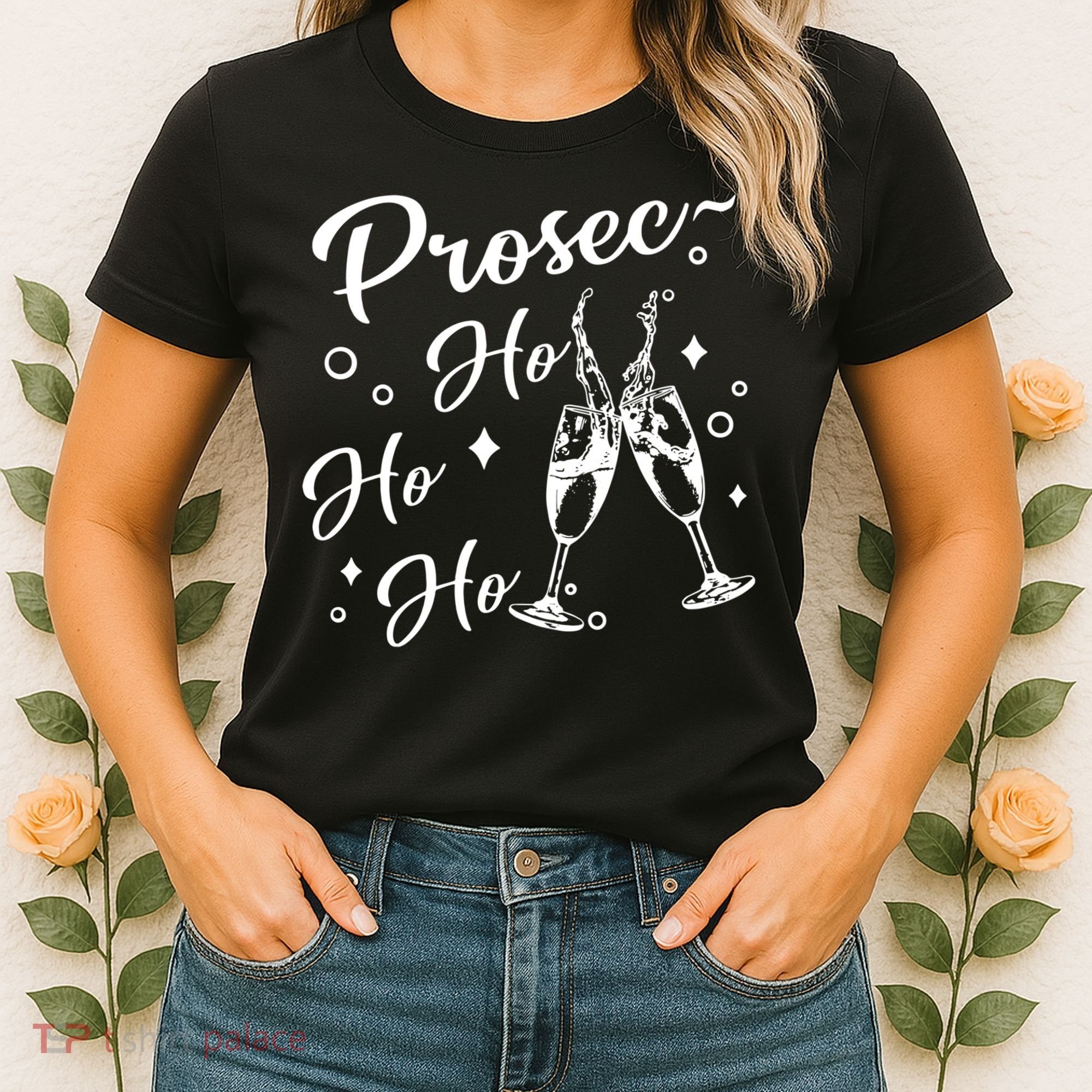 Funny Presecco Christmas Vacation Retro Prosec Ho Ho Ho Women's T-Shirt