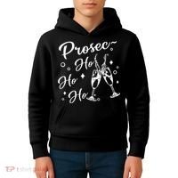 Funny Presecco Christmas Vacation Retro Prosec Ho Ho Ho Kids Hoodie thumb 4