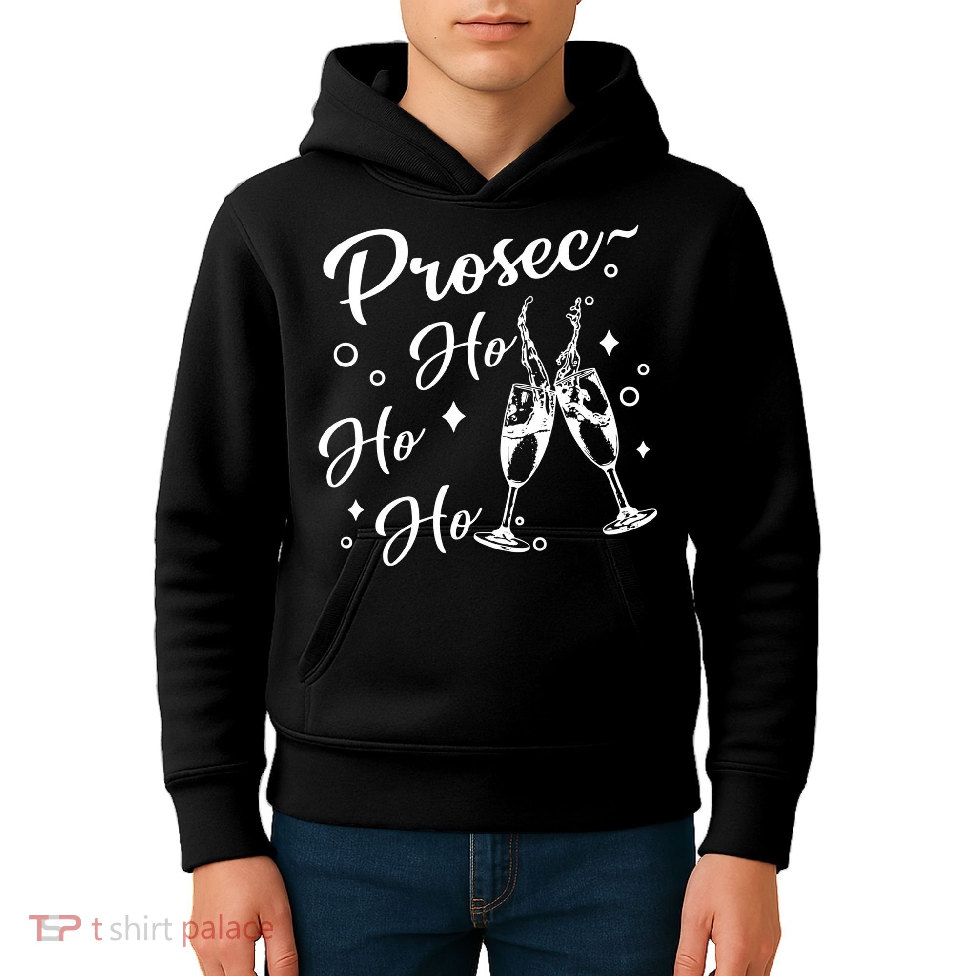Funny Presecco Christmas Vacation Retro Prosec Ho Ho Ho Kids Hoodie