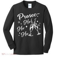 Funny Presecco Christmas Vacation Retro Prosec Ho Ho Ho Kids Long Sleeve Shirt thumb 0