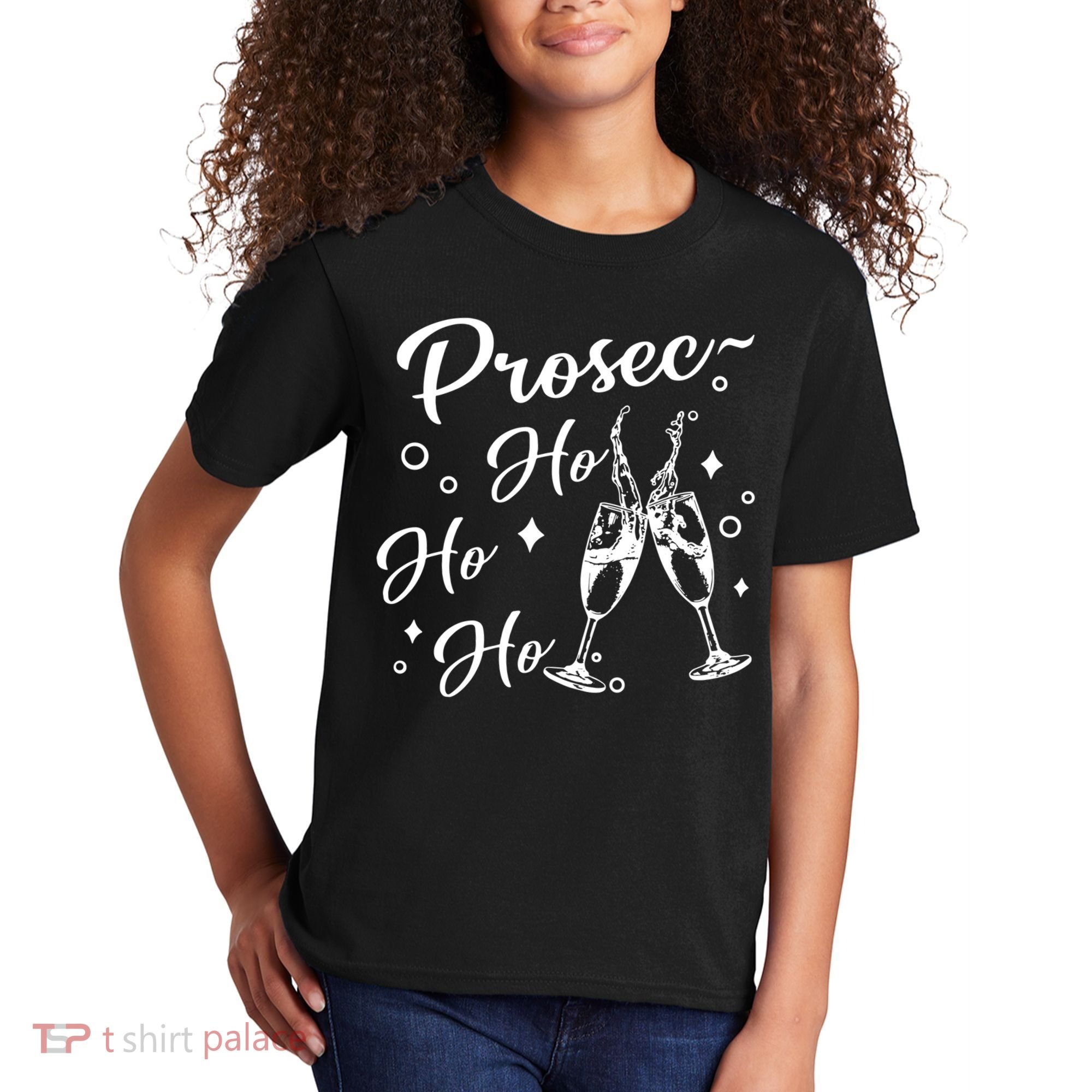 Funny Presecco Christmas Vacation Retro Prosec Ho Ho Ho Kids T-Shirt
