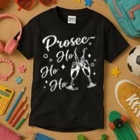 Funny Presecco Christmas Vacation Retro Prosec Ho Ho Ho Kids T-Shirt thumb 3