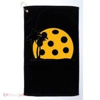 Fun Pickleball Cute Gift Happy Hour W/ Huge Pickleball Sunset Cute Gift Golf Towel thumb 0