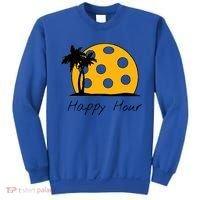 Fun Pickleball Cute Gift Happy Hour W/ Huge Pickleball Sunset Cute Gift Sweatshirt thumb 0