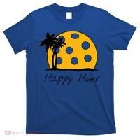 Fun Pickleball Cute Gift Happy Hour W/ Huge Pickleball Sunset Cute Gift T-Shirt thumb 0