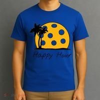 Fun Pickleball Cute Gift Happy Hour W/ Huge Pickleball Sunset Cute Gift T-Shirt thumb 3