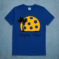 Fun Pickleball Cute Gift Happy Hour W/ Huge Pickleball Sunset Cute Gift T-Shirt thumb 5
