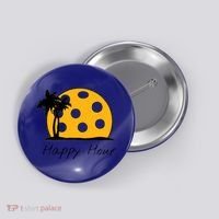Fun Pickleball Cute Gift Happy Hour W/ Huge Pickleball Sunset Cute Gift Button thumb 0