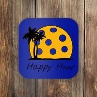 Fun Pickleball Cute Gift Happy Hour W/ Huge Pickleball Sunset Cute Gift Coaster thumb 0