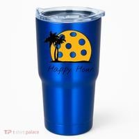 Fun Pickleball Cute Gift Happy Hour W/ Huge Pickleball Sunset Cute Gift Tumbler thumb 0