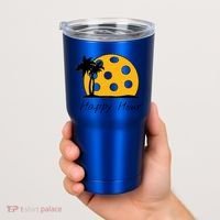 Fun Pickleball Cute Gift Happy Hour W/ Huge Pickleball Sunset Cute Gift Tumbler thumb 2