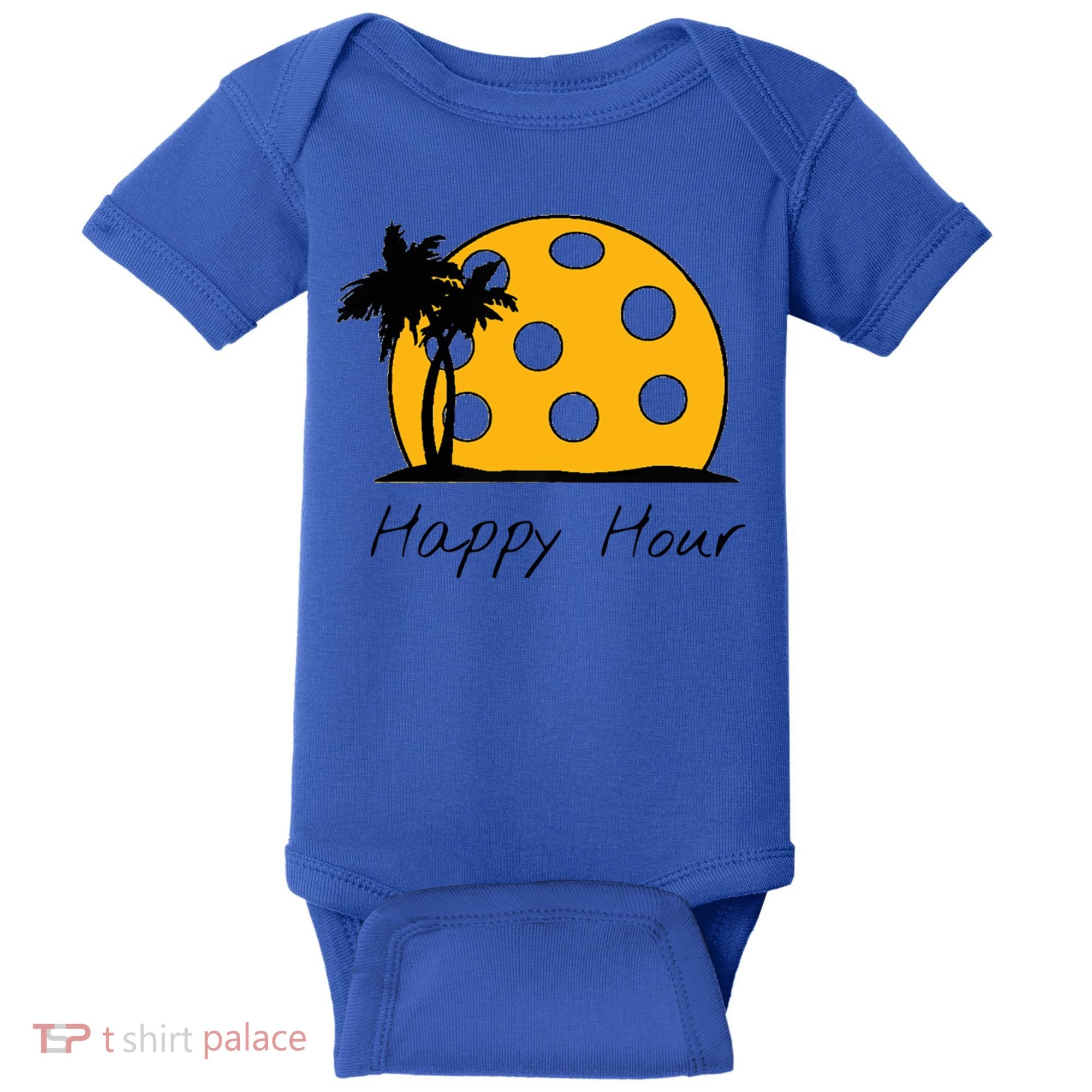 Fun Pickleball Cute Gift Happy Hour W/ Huge Pickleball Sunset Cute Gift Baby Bodysuit