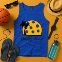 Fun Pickleball Cute Gift Happy Hour W/ Huge Pickleball Sunset Cute Gift Tank Top thumb 4
