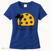 Fun Pickleball Cute Gift Happy Hour W/ Huge Pickleball Sunset Cute Gift Women's T-Shirt thumb 0