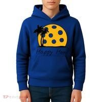 Fun Pickleball Cute Gift Happy Hour W/ Huge Pickleball Sunset Cute Gift Kids Hoodie thumb 4