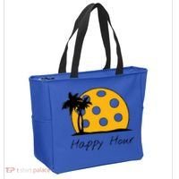 Fun Pickleball Cute Gift Happy Hour W/ Huge Pickleball Sunset Cute Gift Tote Bag thumb 2