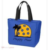 Fun Pickleball Cute Gift Happy Hour W/ Huge Pickleball Sunset Cute Gift Tote Bag thumb 3