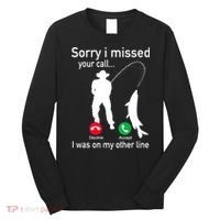 Fishing Phone Call With Fishing Line Funny Fish Fisherman Long Sleeve Shirt thumb 0