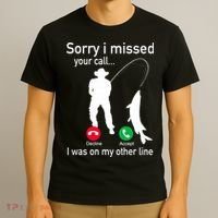 Fishing Phone Call With Fishing Line Funny Fish Fisherman T-Shirt thumb 3
