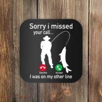 Fishing Phone Call With Fishing Line Funny Fish Fisherman Coaster thumb 0