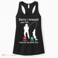 Fishing Phone Call With Fishing Line Funny Fish Fisherman Women's Tank Top thumb 0