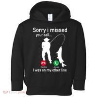 Fishing Phone Call With Fishing Line Funny Fish Fisherman Toddler Hoodie thumb 0
