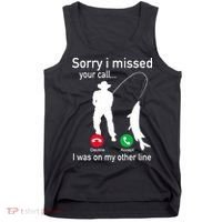 Fishing Phone Call With Fishing Line Funny Fish Fisherman Tank Top thumb 0