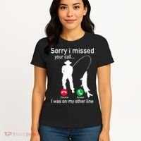 Fishing Phone Call With Fishing Line Funny Fish Fisherman Women's T-Shirt thumb 4